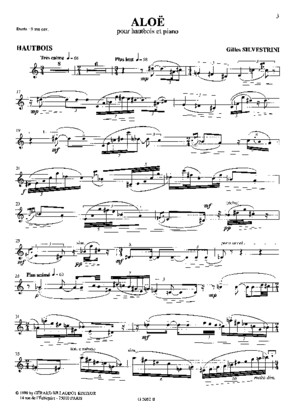 Silvestrini - Aloë For Oboe And Piano