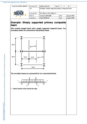Simply Supported Primary Composite Beam