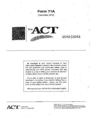 ACT- 2012 December Form 71A