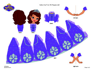 Sofia the First 3d Papercraft Craft Printable 1012