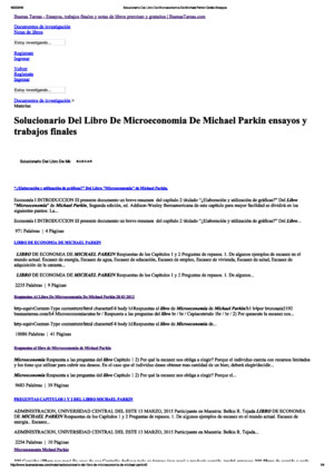Solucionario Del Libro de Microeconomia de Michael Parkin Gratis Ensayos