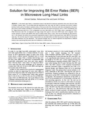 Solution for Improving Bit Error Rates (BER) in Microwave Long Haul Links