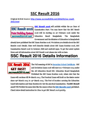 SSC Result 2016 Bangladesh