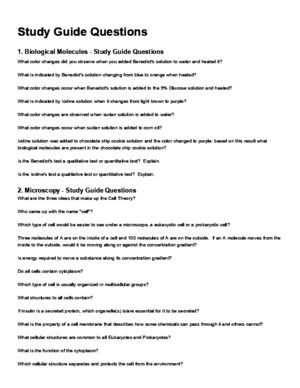 Study Guide Questions Biology Lab