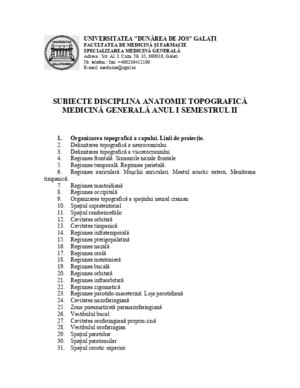 Subiecte Examen - Anatomie Topografica (1)