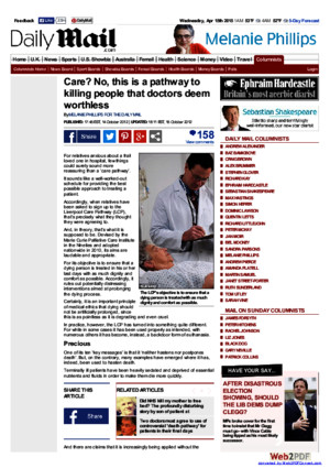 021LCP- Liverpool Care Pathway - A Pathway to Killing People the Doctors Deem Worthless Daily Mail