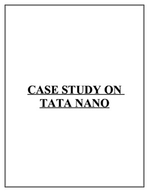 Tata Nano Case Study
