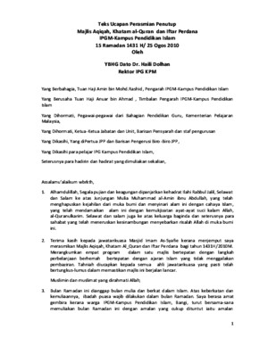 Teks Ucapan Majlis Penutup Bulan Kemerdekaan - Download 