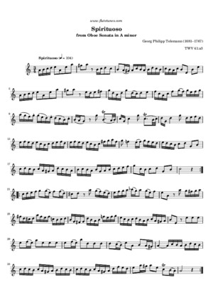 Telemann Oboe Sonata in a Minor Spirituoso