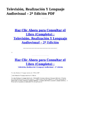 Television Realizacion Y Lenguaje Audiovisual 2 Edicion PDF
