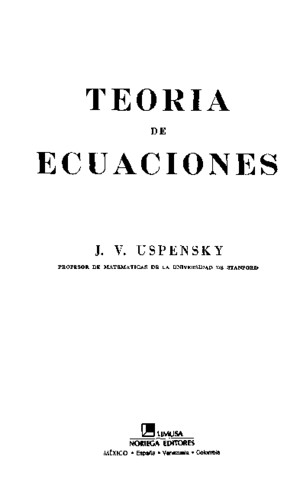 Teoria de Ecuaciones (jv Uspensky)