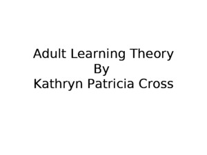 Adult Learning Theory
