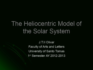 The Heliocentric Model of the Solar System