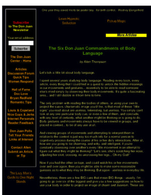 The Six Don Juan Commandments of Body Language