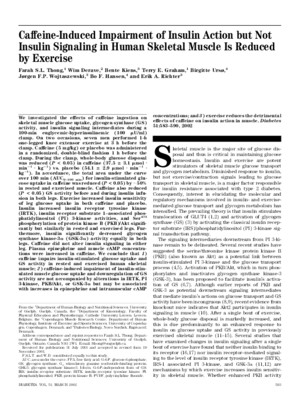 Thong Et Al 2002 - Caffeine-Induced Impairment of Insulin Action but Not Insulin Signaling in HSM is Reduced by Exercise