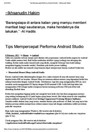 Tips Mempercepat Performa Android Studio _ ~Ikhsanudin Hakim