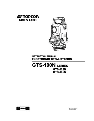 Topcon GTS-100N User Manual