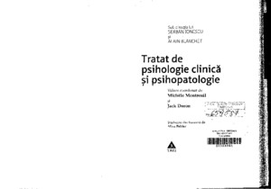 Tratat de Psihologie Clinica Si Psihopatologie - Montreuil Si Doron