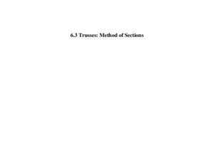 Trusses Method of Sections