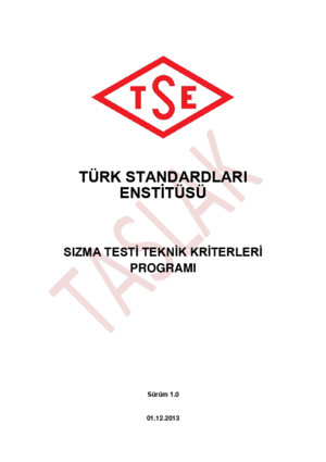 TSE SIZMA TESTİ TEKNİK KRİTERLERİ pdf