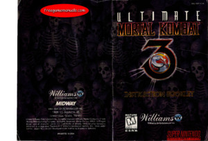 Ultimate Mortal Kombat 3 Instruction Booklet SNES Williams Inc (1996)