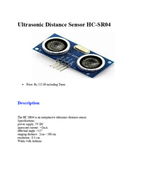 Ultrasonic Distance Sensor HC-SR04