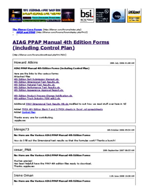 AIAG PPAP Manual 4th Edition Forms (Including Control Plan)
